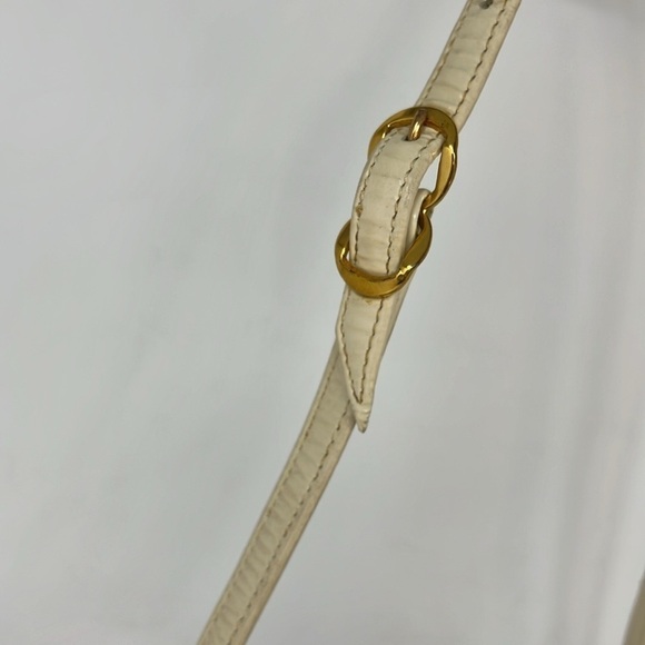 Saks Fifth Avenue Vintage Patent Leather Navy Red Beige Shoulder Bag - Picture 4 of 16